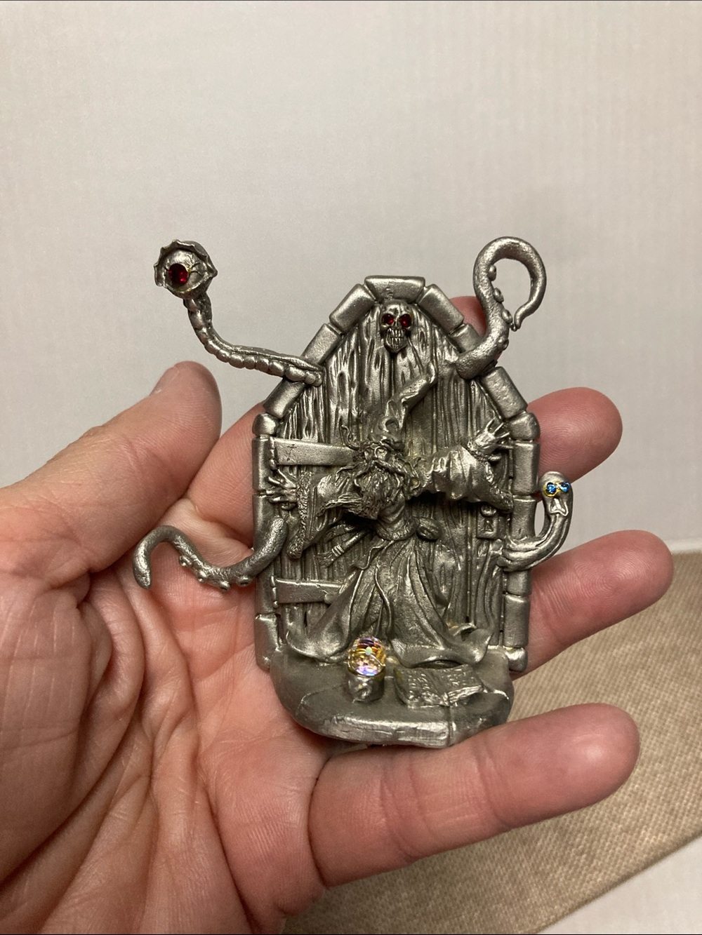 Gallo Pewter Wizard Holding Door Closed Against A Monster